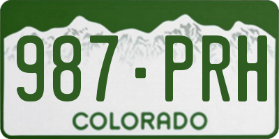 CO license plate 987PRH