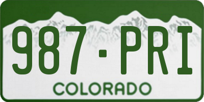 CO license plate 987PRI