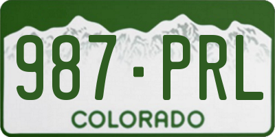 CO license plate 987PRL