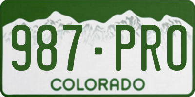 CO license plate 987PRO