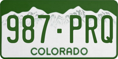 CO license plate 987PRQ