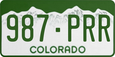 CO license plate 987PRR