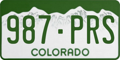 CO license plate 987PRS