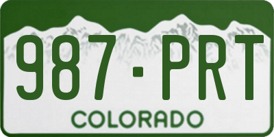 CO license plate 987PRT