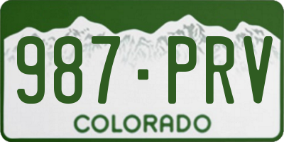 CO license plate 987PRV
