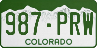 CO license plate 987PRW