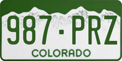 CO license plate 987PRZ