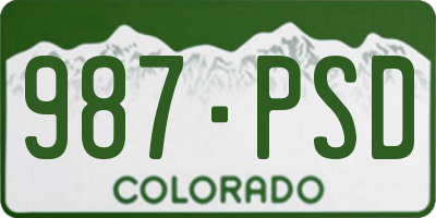 CO license plate 987PSD