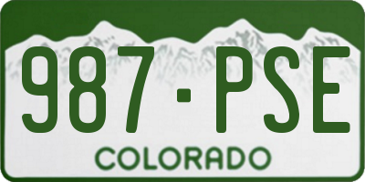 CO license plate 987PSE
