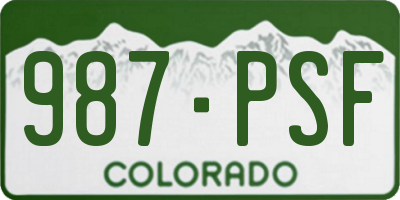 CO license plate 987PSF