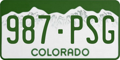 CO license plate 987PSG