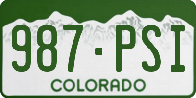 CO license plate 987PSI