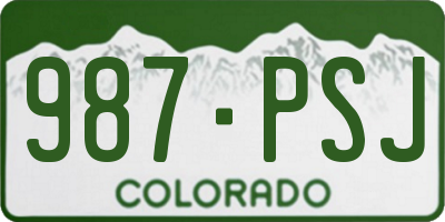 CO license plate 987PSJ