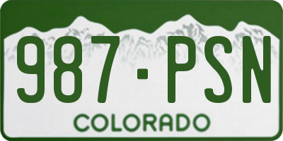 CO license plate 987PSN