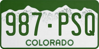 CO license plate 987PSQ