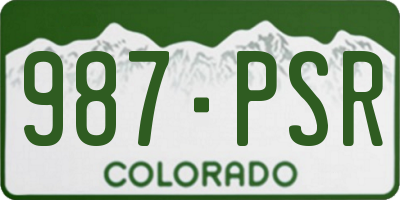 CO license plate 987PSR