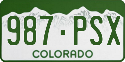 CO license plate 987PSX
