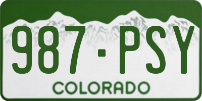 CO license plate 987PSY