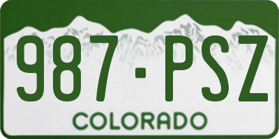 CO license plate 987PSZ