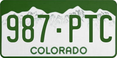 CO license plate 987PTC