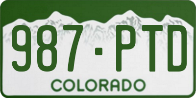 CO license plate 987PTD