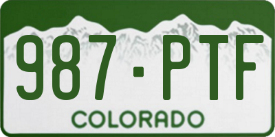 CO license plate 987PTF