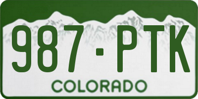 CO license plate 987PTK