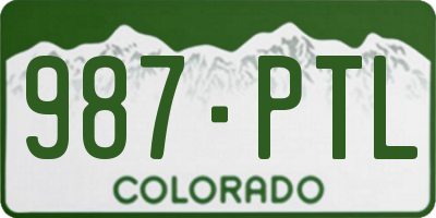CO license plate 987PTL
