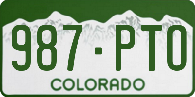 CO license plate 987PTO