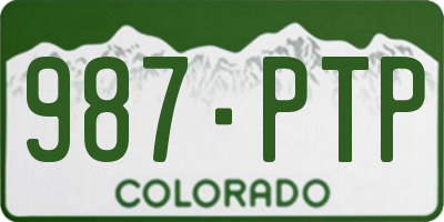 CO license plate 987PTP