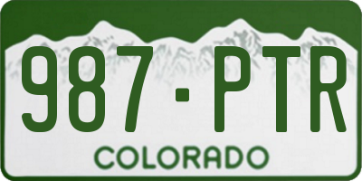 CO license plate 987PTR