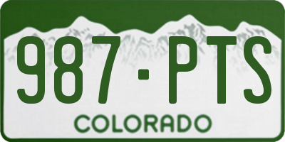 CO license plate 987PTS