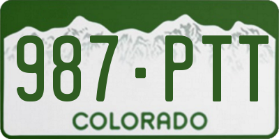 CO license plate 987PTT