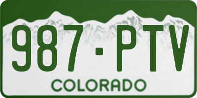 CO license plate 987PTV