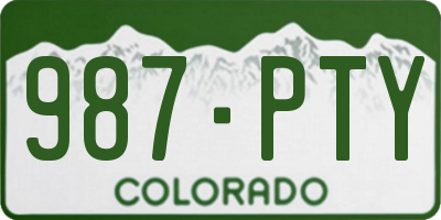 CO license plate 987PTY