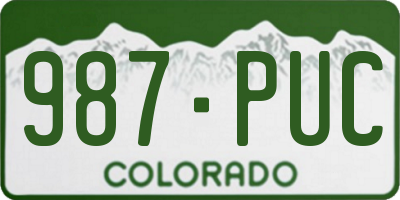 CO license plate 987PUC