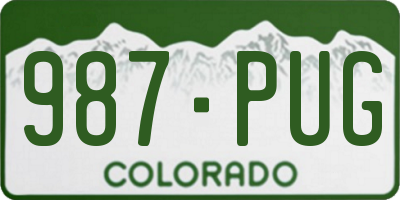 CO license plate 987PUG