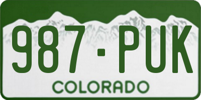 CO license plate 987PUK