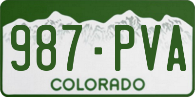 CO license plate 987PVA