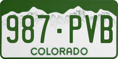 CO license plate 987PVB