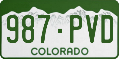 CO license plate 987PVD