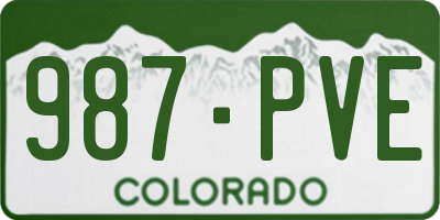 CO license plate 987PVE
