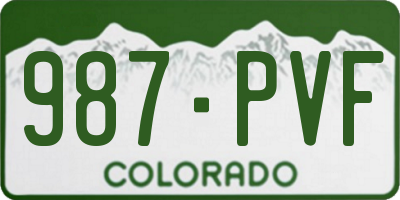 CO license plate 987PVF