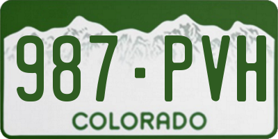 CO license plate 987PVH