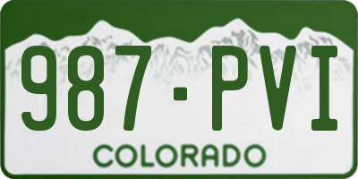 CO license plate 987PVI