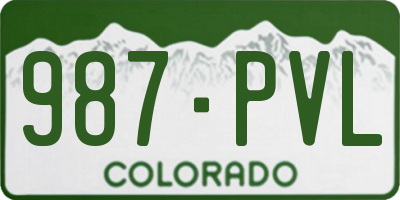 CO license plate 987PVL