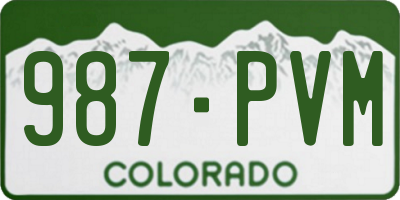 CO license plate 987PVM