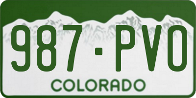 CO license plate 987PVO
