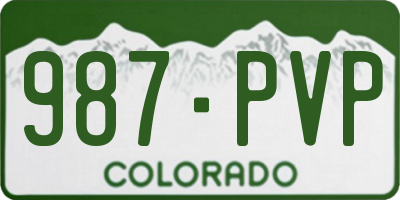 CO license plate 987PVP