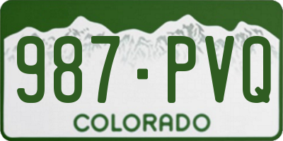 CO license plate 987PVQ